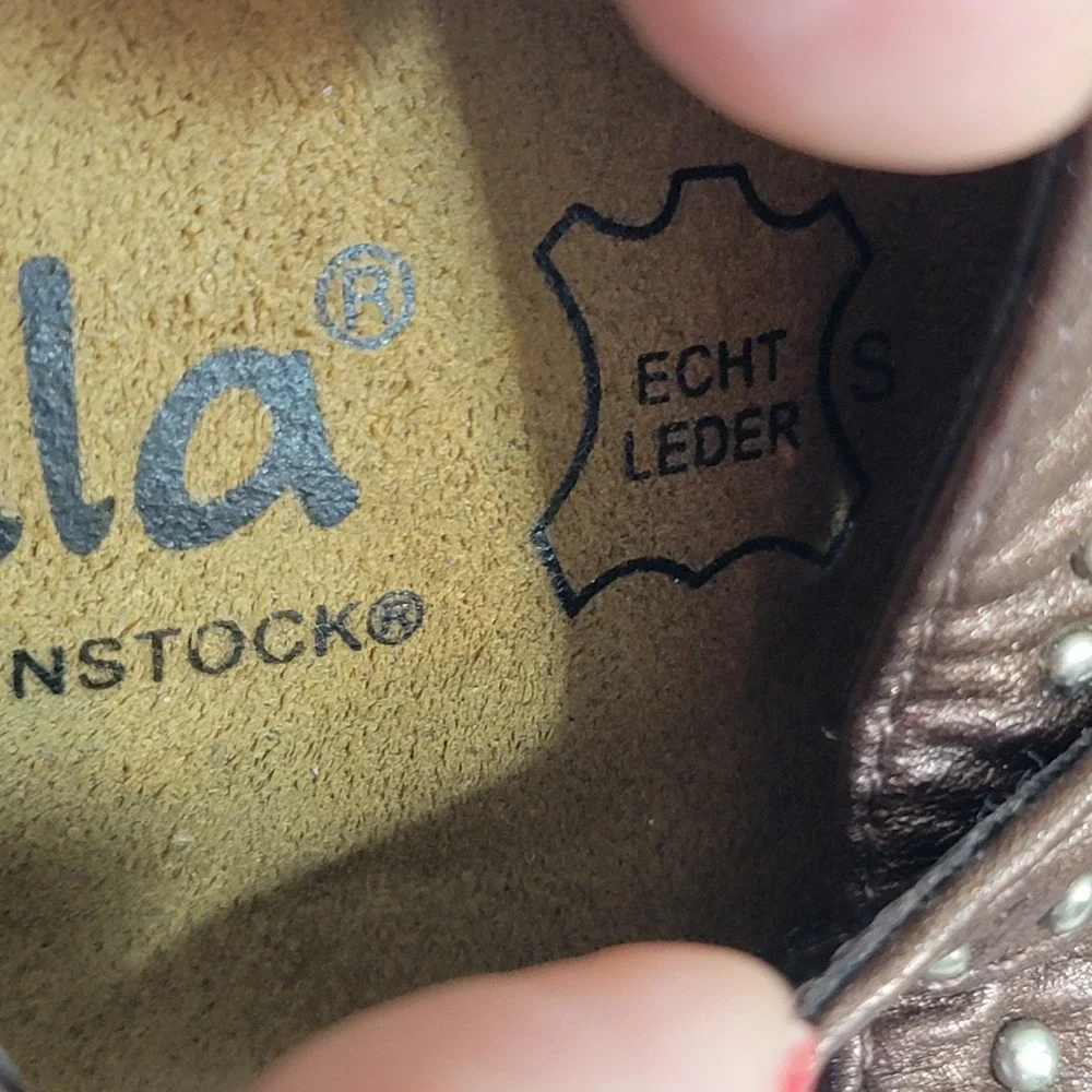 Betula by Birkenstock Lambada Bronze Metallic Studded Sandals US 8 EU 39 L8 M6